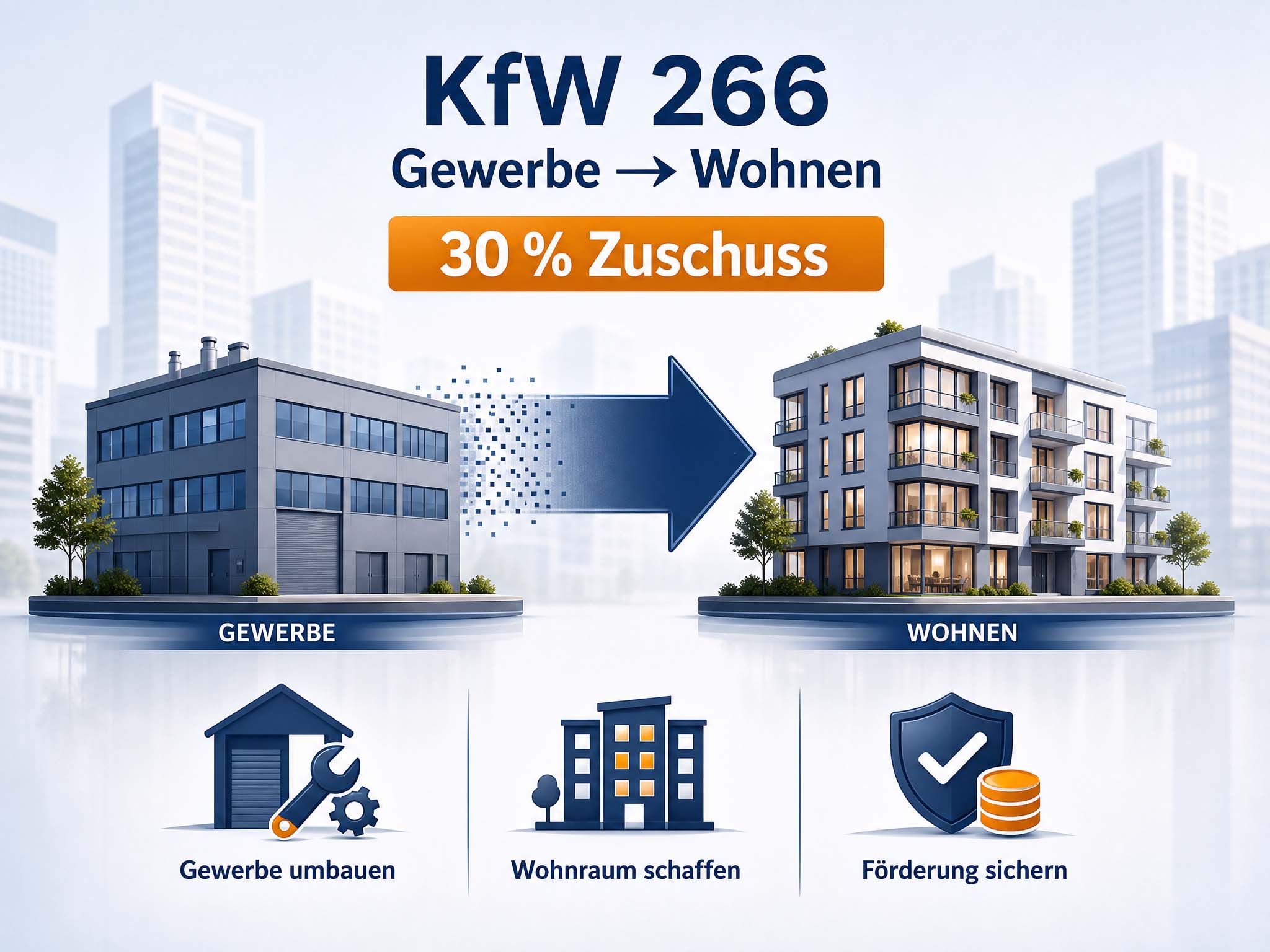 BUSE GMBH Umbau einer Gewerbeimmobilie zu Wohnraum mit Förderung durch das KfW-Programm 266.